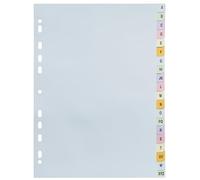 Exacompta - Rif. 2621E - 1 divisore in carta pastello 170 g/m2 Forever con 20 tasti stampati alfabetici dalla A alla Z, formato A4, dim 22,5 x 29,7 cm, colori assortiti pastello