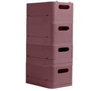 Exacompta - Rif. 27038D - Cartone da 4 scatole pieghevoli, armadietti, multiuso SMARTCASE - Fornito smontato, dimensioni non piegate: Prof.18,8 x 13,8 x 9,5 cm - Rosa antico