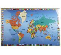 Exacompta - Rif. 29790E - Cartone da 10 sottomani per ufficio bambini in cartone rigido riavvolto, fronte e retro in PVC per resistere all'uso quotidiano - 37,5 x 57,5 cm - visivo mondo - consegnato
