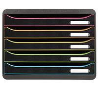 Exacompta - Rif. 308914D - Big-Box Plus Horizon - Scatola di 5 cassetti per documenti A4+ - Dimensioni esterne: profondità 27 x larghezza 35,5 x altezza 27,1 cm - nero/arlecchino/nero