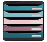 Exacompta - Rif. 309606D - 1 modulo di archiviazione Big Box Plus 5 cassetti Skandi, 5 colori assortiti