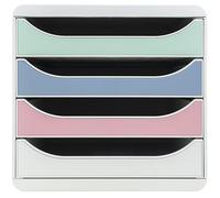 Exacompta - Rif. 310303D BIG BOX Autentik - Cassettiera 4 cassetti per documenti A4 + - Dimensioni esterne: Prof. 34,7 x 27,8 x 26,7 cm, assortiti