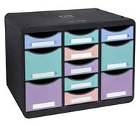 Exacompta - Rif. 3132796D - STORE-BOX multi - 1 unità con 7 cassetti sottili e 4 cassetti alti - Dimensioni esterne: Profondità 27 x larghezza 35,5 x altezza 27,1 cm - Formato orizzontale - Acquarello