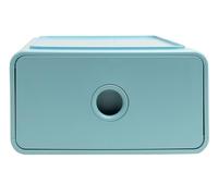 Exacompta - Rif. 315433D - Cartone da 3 moduli di classificazione Tiny Box 1 cassetto Skandi sovrapposbile, dimensioni esterne: profondità 19 x larghezza 26,5 x altezza 10 cm, blu smerigliato