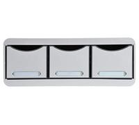 Exacompta - Rif. 318740D - Toolbox mini cassettiera a 3 cassetti per piccola cancelleria - Dimensioni esterne: 35,5X27X13,5cm - Grigio chiaro