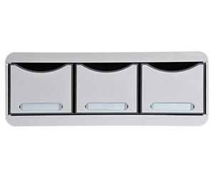 Exacompta - Rif. 318740D - Toolbox mini cassettiera a 3 cassetti per piccola cancelleria - Dimensioni esterne: 35,5X27X13,5cm - Grigio chiaro