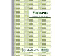 Exacompta - Rif. 3278E - 1 Manifold Fatture con dicitura IVA 21x14,8 cm con 50 fogli numerati e autocalcanti
