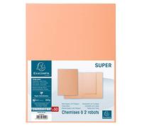 Exacompta - Rif. 332002E - Confezione da 50 cartelline rigide con 2 lembi SUPER 210 g/m² - colori pastello - camicie certificate PEFC - dimensioni 24 x 32 cm per documenti formato A4 - colore bolla