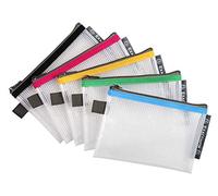 Exacompta - Rif. 34120E - Cartoncino con chiusura lampo ZIP in polipropilene morbido per riporre forniture, accessori di bellezza, formato A6, 5 colori assortiti