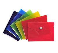 Exacompta - Rif, 34430E - Cartone da 30 buste con chiusura a bottone a pressione - in Pp Liscio - Dimensioni: 14 x 10 cm - Formato da classificare 8,8 x 12,5 cm (B7) - 6 colori assortiti