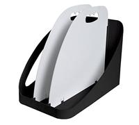 Exacompta - Rif. 3501440D - FLEX BOX - Accessorio portaoggetti flessibile con manico - 3 scomparti per riporre gli oggetti d'ufficio: PC, raccoglitore, barattolo per matita - Nero/grigio