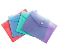 Exacompta Cartone da 28 tasche Cromalina pastello 14x10 cm B7 con bottone Blu/Corallo/Viola/Verde