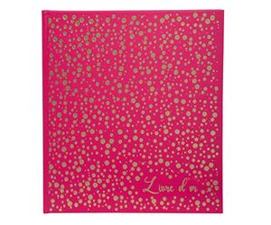 Exacompta - Rif. 386E - 1 Libro d'oro alla moda Plum' - Formato quadrato 21x19 cm - In ecopelle con marcatura titolo dorato "Libro d'oro" e fetta oro - 140 pagine bianche unite - Colore: lampone