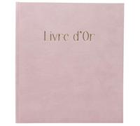 Exacompta - Rif. 388E -1 - Libro degli ospiti Skandi, formato compatto, 21 x 19 cm, effetto velluto, marcatura oro con scritta libro degli ospiti, a fetta oro, 140 pagine bianche tinta unita, colore