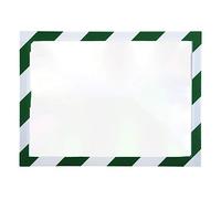 Exacompta - Rif 39207E - Tasca magnetica da parete per esposizione - Adatto per documenti A4, 3 lati magnetici e 1 lato aperto per l'inserimento, ideale per appunti e poster - Bianco & Verde