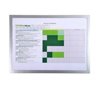 Exacompta - Rif. 39300E - Set di 5 buste magnetiche per display magnetiche, con supporto in metallo, per armadio, porta, cartellone, dimensioni 32 x 44 cm, formato A3, cornice argentata