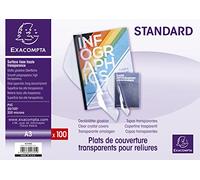 Exacompta - Rif. 42745E - Copertine trasparenti in PVC per raccoglitori di presentazioni - adatte per conservare documenti A3, materiale spesso 0,2 mm - Trasparente (confezione da 100)