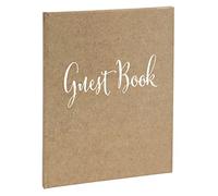 Exacompta - Rif. 47236Z - 1 libro degli ospiti alla moda Kraft Inglese, formato quadrato, 21 x 19 cm, in cartone ricoperto di carta stampata laminata opaca, a fetta in oro, 140 pagine bianche in tinta