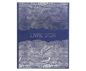 EXACOMPTA - RIF. 47302E - 1 Libro degli Ospiti Japan - Grande Formato Verticale, 27 x 22 cm, Copertina in Carta Effetto Tessuto, con Scritta in Lingua Inglese Libro d'oro, 100 Pagine Bianche Tinta