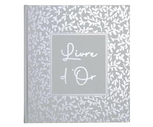 EXACOMPTA - RIF. 47363E - 1 Libro degli Ospiti AUTENTIK, Formato Compatto, 21 x 19 cm, con Scritta in Argento, 140 Pagine Bianche in Tinta Unita, Colore: Verde Salvia