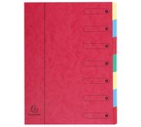Exacompta - Rif 5107E - Armonika Multipart File - 24,5 x 32 cm di dimensione, adatto per documenti A4, 7 sezioni a schede multicolore, copertina Premium - Copertina rossa