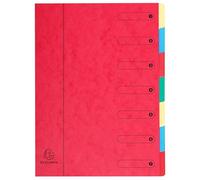 Exacompta - Rif. 5107E - Cartone da 8 raccoglitori HARMONIKA - senza elastici e finestre stampate - copertina in carta lucida - retro estensibile - 7 scomparti - per A4 - dim 24,5 x 32 cm - rosso