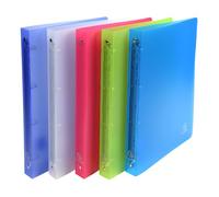 Exacompta - Rif. 514699E - Cartone da 10 raccoglitori semirigidi PP cromalina, 4 anelli rotondi 20 mm, dorso 30 mm, dimensioni esterne: 32 x 25 cm, formato A4, assortiti