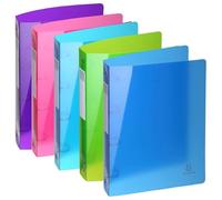 Exacompta - Rif. 51780E - Cartone da 15 raccoglitori PP Iderama 4 anelli, dorso 4 cm, dimensioni esterne 32 x 26,8 cm, formato A4 Maxi 5 colori assortiti