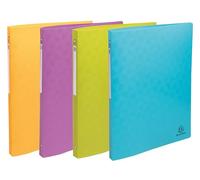 Exacompta - Rif. 51910E - Confezione da 4 raccoglitori morbidi Pop'N Co in PP riciclato, 4 anelli rotondi, dorso 20 mm, formato esterno: 32 x 25 cm, formato A4-4 colori assortiti