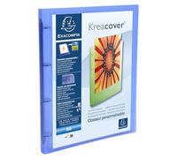 Exacompta - rif. 519699E - Cartone da 20 raccoglitori in PP morbidi personalizzabili, 1 tasca, 4 anelli rotondi 15 mm, dimensioni esterne: 32 x 25 cm, formato A4-5 colori assortiti