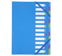 Exacompta - Rif. 52362E - Cartellina portadocumenti in formato A4, 245 x 320 mm, adatta per documenti in formato A4, 12 sezioni a schede - Blu
