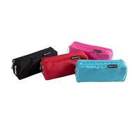 Exacompta - Rif. 52760E - Cartone da 6 astuccio Color a 2 scomparti con cerniera in metallo, in poliestere resistente, può contenere un doppio decimetro, colori blu, nero, rosa, rosso