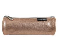 EXACOMPTA - Rif. 52770E - 1 astuccio rotondo glitterato in PU similpelle glitterato, foderato in poliestere, dimensioni 22,5 x 8 cm, colori casuali, blu, grigio, nero o nudo
