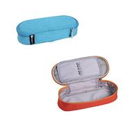 Exacompta - Rif. 52830E - 1 astuccio compatto Pencil - in poliestere riciclato certificato - progettato per trovare facilmente gli indsipensabili - colori casuali, arancio o turchese