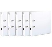 Exacompta - Rif. 53308SE - Set di 5 raccoglitori a leva - dorso 80mm - meccanica Prem'Touch - formato A4 - esterno in polipropilene/interno in polipropilene - bianco