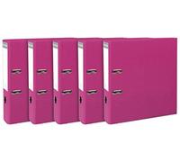 Exacompta - Rif. 53359SE - Raccoglitore meccanico Prem'Touch a leva - Adatto per documenti A4, dorso 80 mm, cartone rivestito in polipropilene - lampone (confezione da 5)