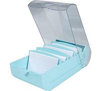 Exacompta - Rif. 5346323D - 1 Learning box BUNNYBOX A7 - dimensioni 25 x 13,2 x 8,5 cm - colore verde pastello/cristallo - capacità fino a 600 carte in formato A7