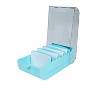 Exacompta - Rif. 5346323D - Cartone da 8 learning box BUNNYBOX A7 Aquarel, dimensioni 25 x 13,2 x 8,5 cm, colore verde pastello/cristallo - capacità fino a 900 carte in formato A7
