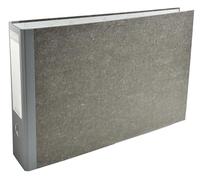 Exacompta - rif. 53810E - Cartone da 4 raccoglitori a leva in carta marmorizzata grigia, A3 orizzontale, dorso 80 mm, meccanico 80 mm, dimensioni esterne: 32 x 48 cm, colore grigio-retro grigio