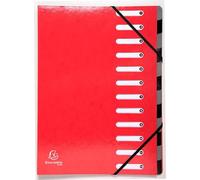 Exacompta - Rif. 53925E - Cartone da 6 raccoglitori HARMONIKA Iderama - con elastici e finestre ritagliate - retro estensibile - in carta lucida rivestita - 12 scomparti -dim 24,5 x 32 cm - A4 - rosso