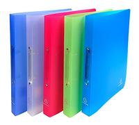 Exacompta - Rif. 544699E - Cartone da 10 raccoglitori semirigidi PP Chromaline, 2 anelli rotondi 20mm, dorso 30mm, dimensioni esterne: 32X25 cm, formato A4, assortiti