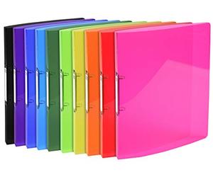 Exacompta - Rif. 54670E - Raccoglitore ad anelli flessibile Iderama PP - Adatto per documenti A4, in polipropilene, 2 anelli, dorso da 20 mm, anelli da 15 mm, colori assortiti (confezione da 20)