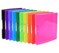 Exacompta - Rif. 54770E - Raccoglitore ad anelli semi-rigido in PP Iderama - Adatto per documenti A4+, 2 anelli, dorso da 40 mm, anelli da 30 mm, colori assortiti (confezione da 10)