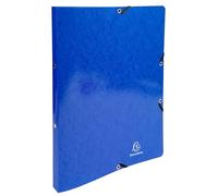 Exacompta - Rif. 54882E - Cartone da 20 raccoglitori per biglietti lucidi, con elastici, 2 anelli rotondi 15 mm, dorso 20 mm, dimensioni esterne: 32 x 25 cm, formato A4, blu scuro