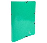 Exacompta - Rif. 54898E - Cartone da 20 raccoglitori per biglietti lucidi, con elastici, 2 anelli rotondi 15 mm, dorso 20 mm, dimensioni esterne: 32 x 25 cm, formato A4, colore verde scuro