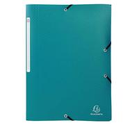 Exacompta - Rif. 55083E - Confezione da 10 camicie elastiche Opak - tasche a 3 alette - in polipropilene opaco - dimensioni 24 x 32 cm per documenti in formato A4 - colore verde