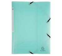Exacompta - Rif. 55173E - Cartone da 25 camicie con elastici a 3 alette in polipropilene, dimensioni 24 x 32 cm, per formato A4, cromalina pastello, colore verde pastello