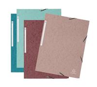 Exacompta - Rif. 55270E - Cartone da 60 cartelline con elastici Skandi, tasche a 3 lembi - in carta lucida 400 g/m2 - dimensioni 24 x 32 cm per documenti in formato A4 - colori assortiti