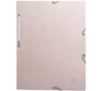 Exacompta - Rif. 55274E - Cartone da 25 cartellette con elastici Skandi - tasche a 3 lembi - in carta lucida 400g/m2-24X32 cm per documenti in formato A4 - colore nude