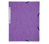 Exacompta - Rif. 55308E - Cartone da 50 cartelline con elastici - buste a 3 alette - in carta lucida 355 g/m2 - dimensioni 24 x 32 cm per documenti in formato A4 - colore viola